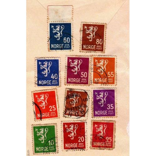 Lot De 11 Timbres Norvège Norge