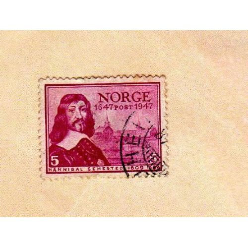 Timbre Norvège Norge Hannibal Sehested 1947