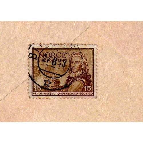 Timbre Norvège Norge Peter Wessel Tordenskiold 1947