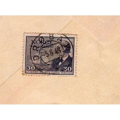 Timbre Norvège Norge Cleng Peerson 1947