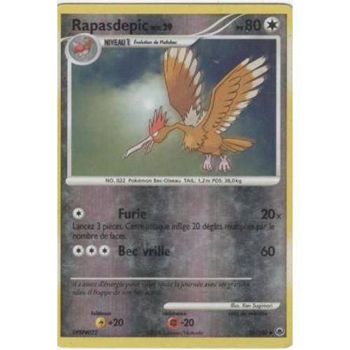 Carte Pokémon "Rapasdepic Niv.29" Pv80 Holo Reverse 36/100