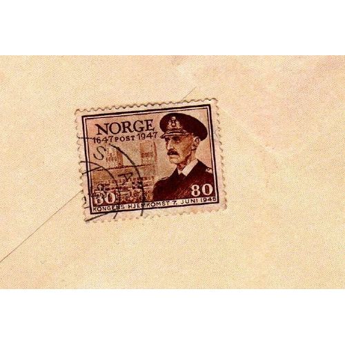 Timbre Norvège Norge Kongens Hjemkomst 7 Juin 1945