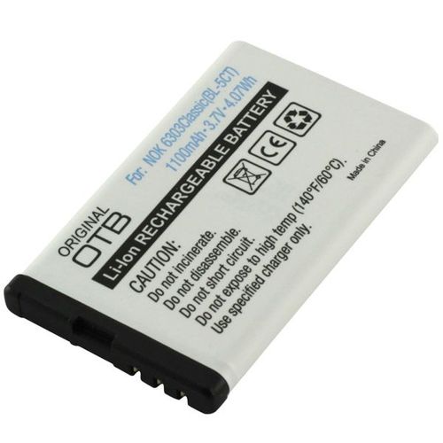 Otb - Batterie 1100mah 3,7 Volt Li Ion Nokia 3720 Classic 5220 Xpressmusic 6303 Classic Betty Barclay Edition 6303 Illuvial 6303i 6730 Classic C3-01 C5-00 C6-01 Bl-5ct Bl5ct