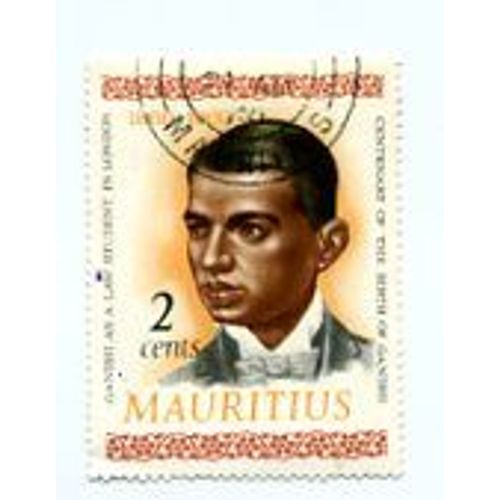 Maurice - 1 Timbre Oblitéré - Gandhi Jeune Homme À Londres