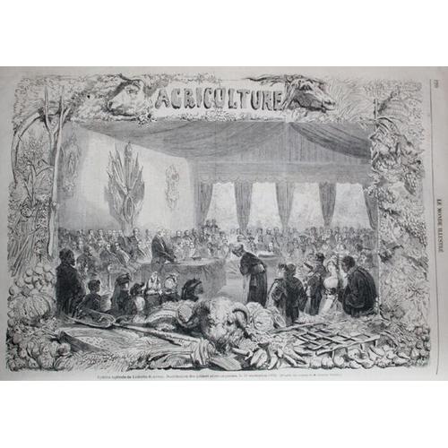Epoque Napoléon Iii. L'agriculture. Comice Agricole De Lamotte-Beuvron. Gravure Du Monde Illustré (1862)