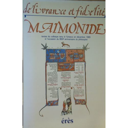 Delivrance Et Fidelite.Maimonide