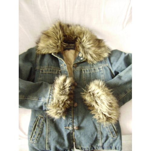 Manteau En Jean Col Et Manche Fourrure Amovible 10 Ans