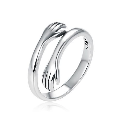 925 Bagues Hug En Argent Sterling Pour Couples Bagues De Clin  La Main Hugging Mains Ouverte Bague De Promesse Pour Femmes Hommes Rglable