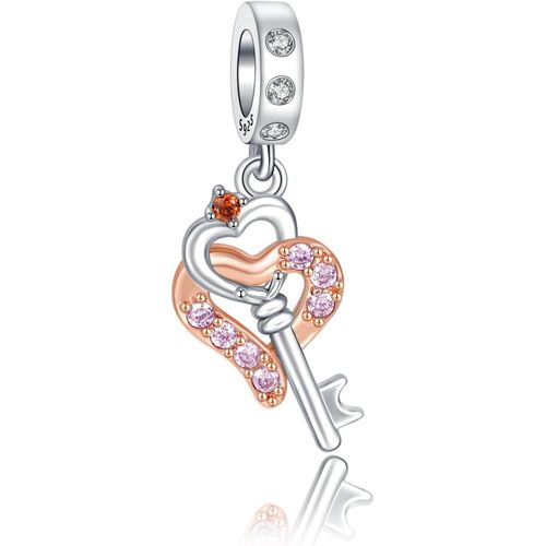 925 Sterling Silver Charm Femmes Bracelets Collier Crane Coeur Pendentif Rubis Pendentif Coeur Or Rose Bicolore Interlock Double Toiles & Lune Cl Aile D'ange Amour PensE