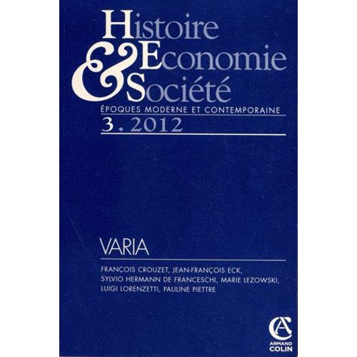 Histoire, Economie & Société N° 3, Septembre 2012 - Varia