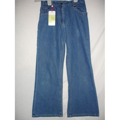 Jean Bleu Décoré De Fleurs Séquins (Réglable En Taille"Miss Dpt") 10 Ans