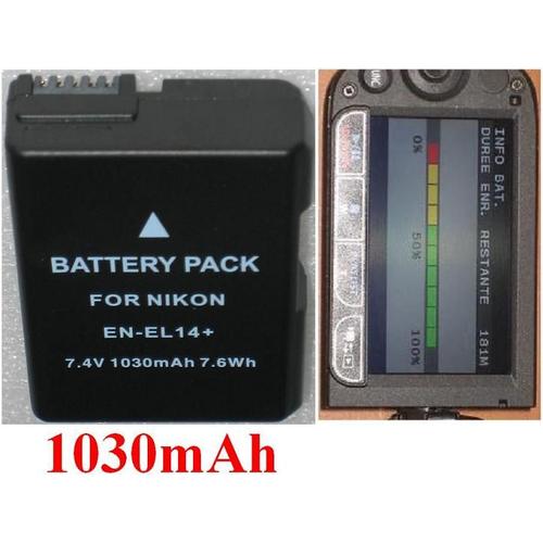 Batterie adaptable pour  NIKON P7100 P7000 D5100 D3200 D3100 EN-EL14 ENEL14