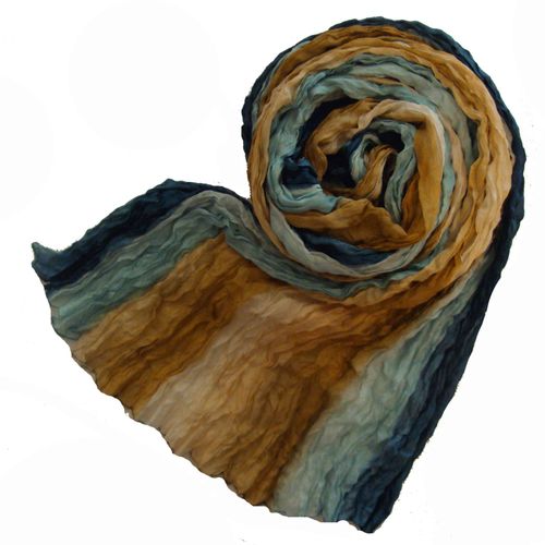 Echarpe Foulard Étole Cheche Froissé En Soie Plusieurs Couleurs Multicolore