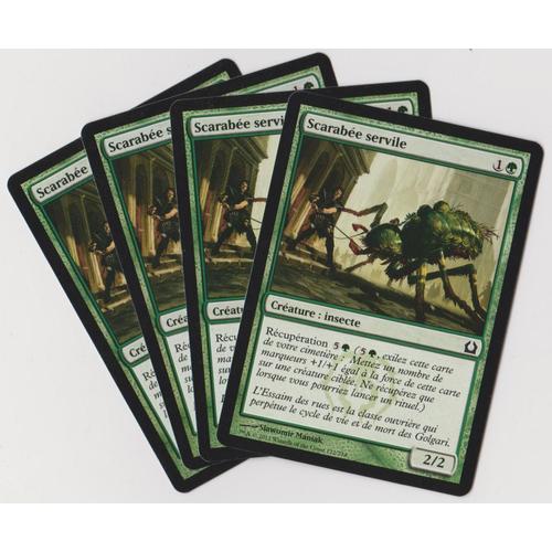 Lot : 4x Scarabée Servile / Drudge Beetle - Guilde Golgari - Rtr  Retour Sur / Return To Ravnica - Cartes Magic Mtg Playset