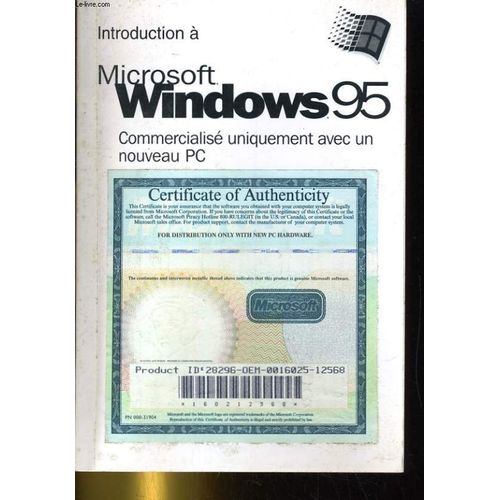 Introduction A Microsoft 95. Commerciale Uniquement Avec Un Nouveau Pc