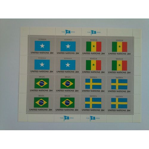 Nations Unies - Série Des Drapeaux, Feuille Complète