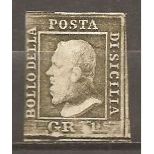 Timbre Neuf Sans Gomme Trace De Charniere Italie Anciens Etats  Sicile 1859 Ferdinand Ii Yt 19