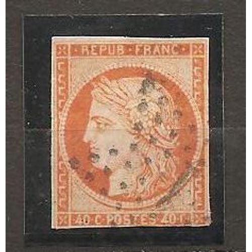 Timbre Oblitere Etoile Legere Trace De Charniere France 1850 Ceres Yt 5