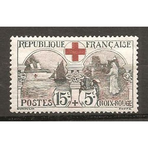 Timbre Neuf France 1918 Au Profit De La Croix Rouge Yt 156