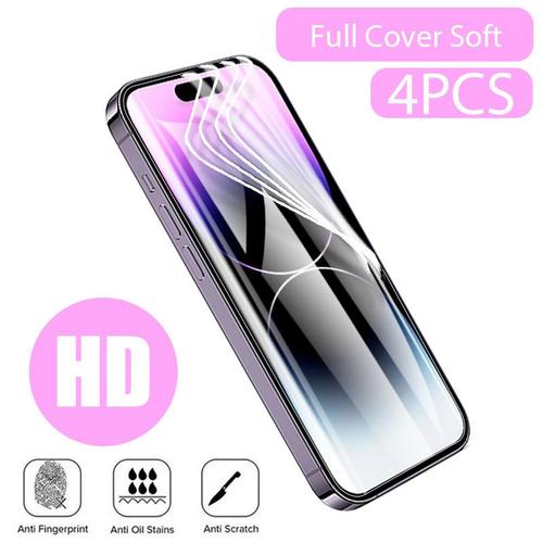 Protecteur D'écran Pour Iphone 4 Pièces Film Souple Hydrogel À Couverture Complète Pour Iphone 11 Pro 13 Mini Xr X 12 Pro Max Xs 8 Plus 7 6 Se