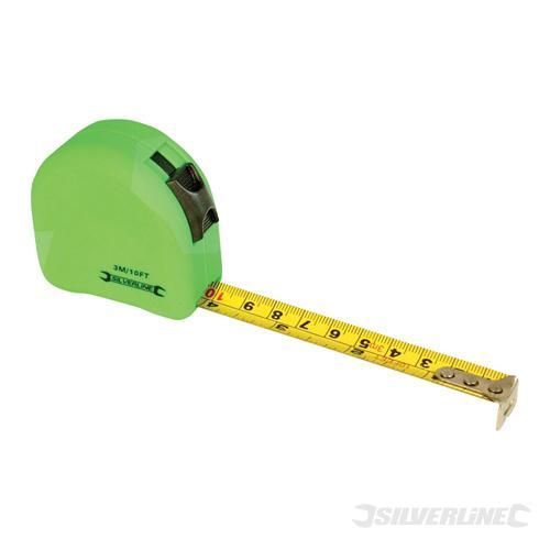 Mètre ruban profilé fluo 8 m x 25 mm