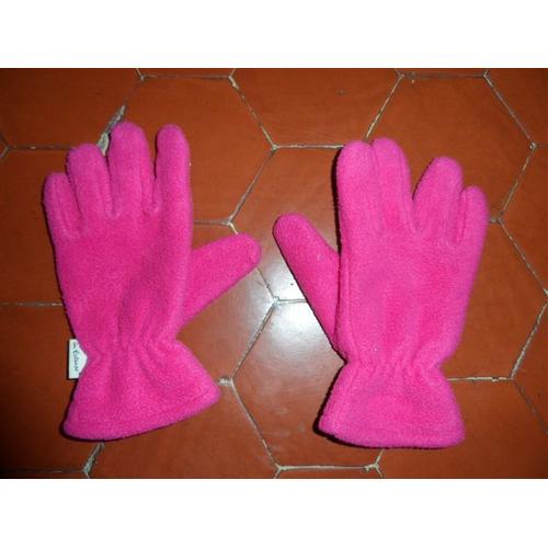 Gants Laine Polaire Rose In Extenso