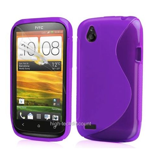 Housse Etui Coque Pochette Silicone Gel Mauve Pour Htc Desire X   Film Ecran
