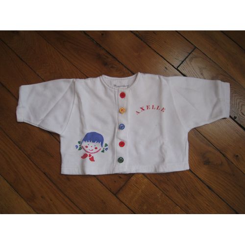 Veste En Pilou Marquée Axelle, 6 Mois