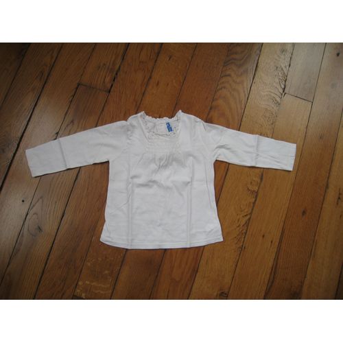 T-Shirt Manches Longues Bout'chou Blanc, 18 Mois