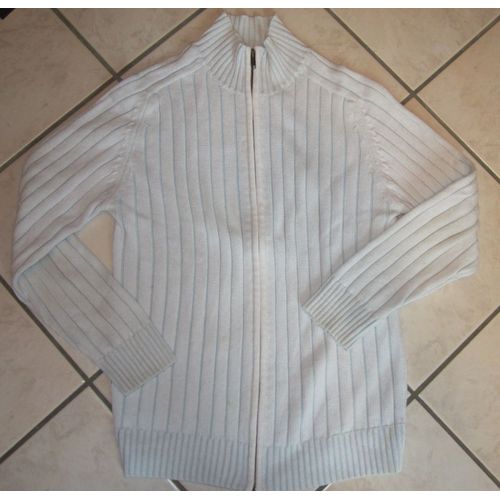 Pull Montant Bleu Ciel Cotellé Taille S