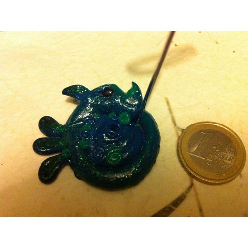Porte Photo Dragon Bleu Création Fimo