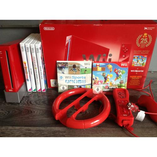 Wii Rouge 25 Ans Mario - Edition Spéciale + 4 Jeux