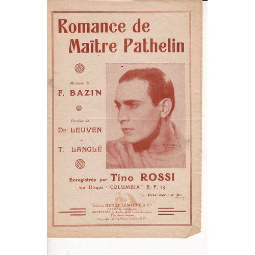 Tino Rossi "La Romance De Maître Pathelin"