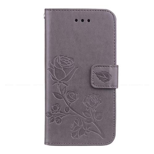 Étui Portefeuille En Cuir Pu Pour Huawei Y3 5.0 Pouces Coque En Silicone Motif Floral Rose Étui Pour Téléphone Version Funda