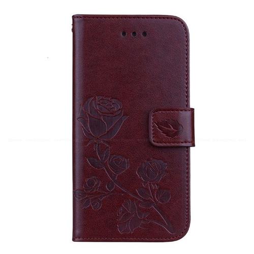 Étui Portefeuille En Cuir Pu Pour Huawei Y3 5.0 Pouces Coque En Silicone Motif Floral Rose Étui Pour Téléphone Version Funda