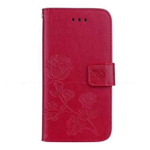 Étui Portefeuille En Cuir Pu Pour Huawei Y3 5.0 Pouces Coque En Silicone Motif Floral Rose Étui Pour Téléphone Version Funda