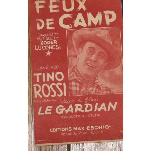 Rare Partition Tino Rossi Feux De Camp Du Film Le Gardian