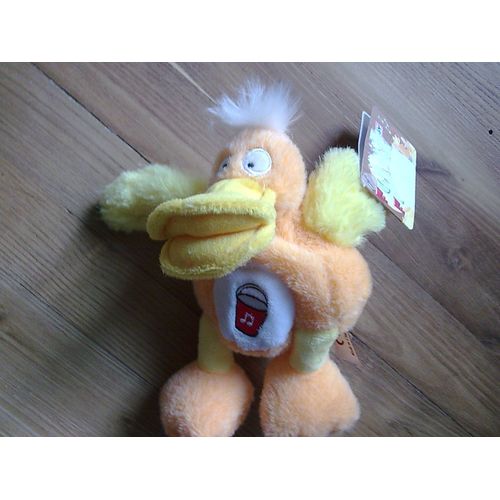 Doudou Peluche Canard Orange Jaune Gipsy Seau Brodé Musical