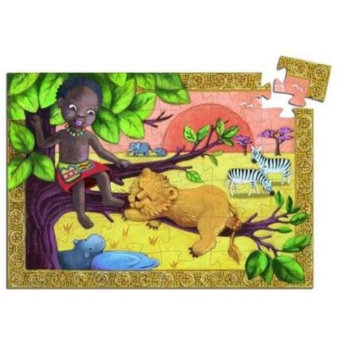 Puzzle 36 Pièces - Silhouette : Petit Garçon Avec Son Lion