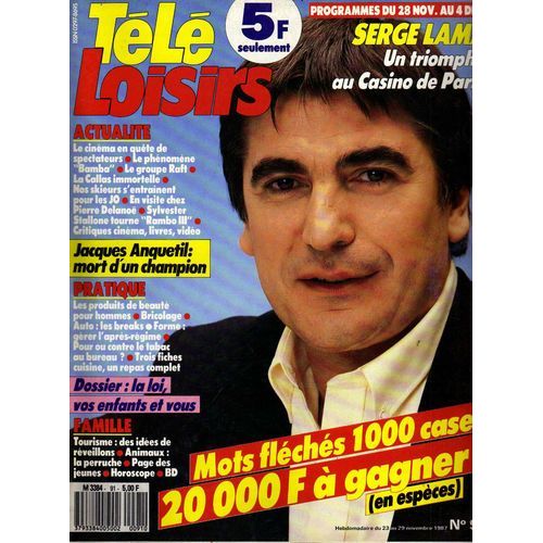 Télé Loisirs 91 1987 Serge Lama/Chez Pierre Delanoe/Raft/Antoine