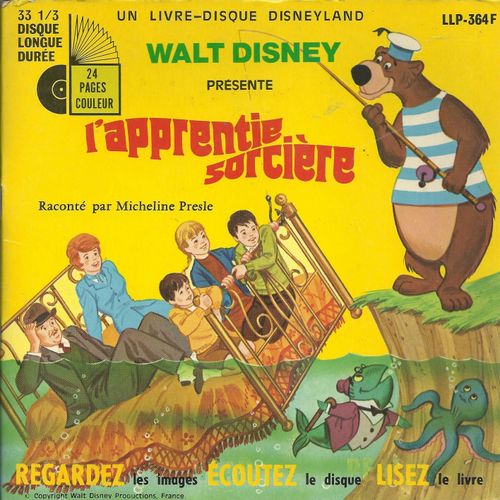 Walt Disney Présente L'apprentie Sorcière (Livre Disque) : Raconté Par Micheline Presle / Chansons  De La Version  Française Du Film (Sherman - Ch. Jollet) (17 Cm)