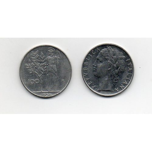 Italie 100 Lires 1956 Acier Inox
