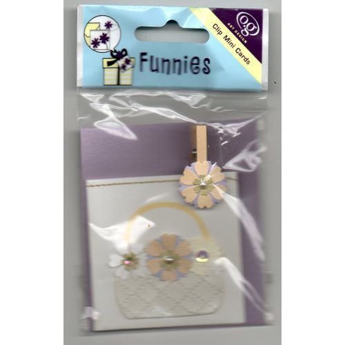 Scrapbooking - Mini Carte Cadeau 3d "Panier"  + Enveloppe