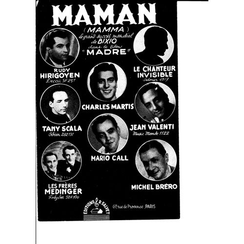 Maman (Mamma) Jean Valenti Tino Rossi Rudy Hirigoyen Paroles Françaises Et Italiennes