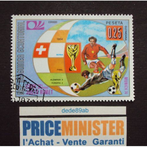 Guinée..Rép De Guinéa Équatorial.0.25 Peseta.Munich 74.Allemagne 3 / Hongrie 2. Oblitéré.