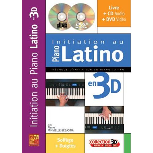Initiation Au Piano Latino En 3d Minvielle-Sebastia + Cd + Dvd