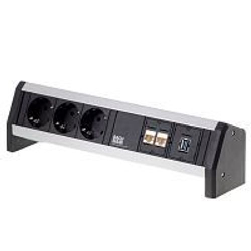 Bachmann DESK - Coupe-circuit - CA 230 V - connecteurs de sortie : 3 (CEE 7/4) - Allemagne - noir