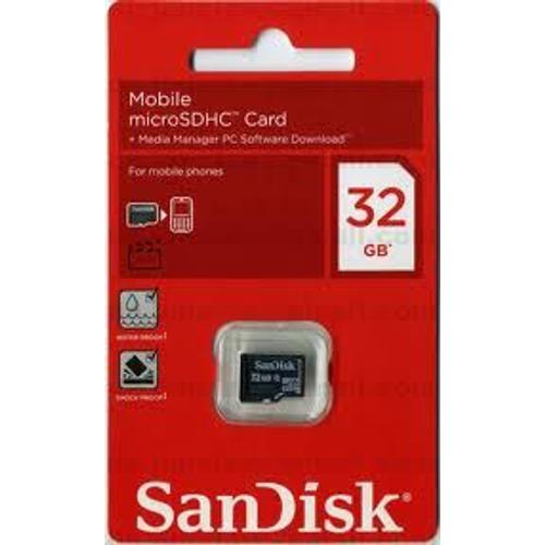 Micro SDHC 32 Go avec adaptateur SD