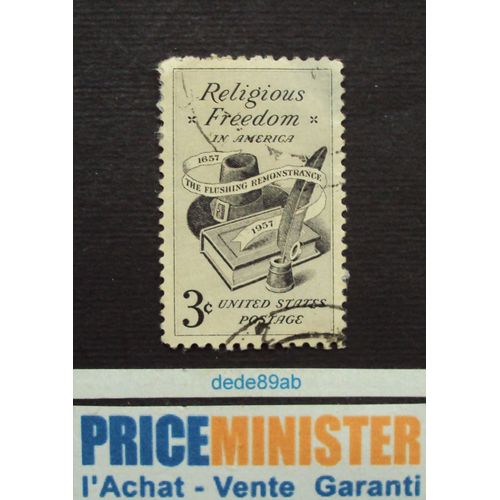 Etats-Unis..3c U.S.Postage..Religious Freedom In América,The Flushing Remonstrance 1957. Oblitéré.
