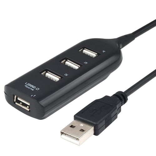 Noir 4 ports USB Slim & Compact plomb multi Splitter Hub d'extension pour PC portable